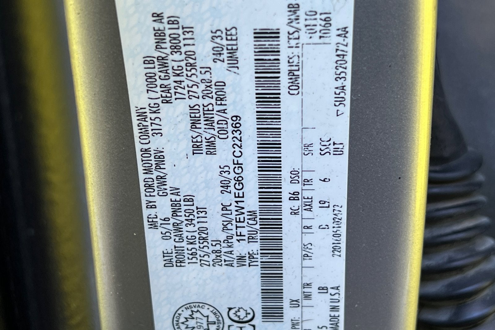 2016 Ford F-150 Lariat