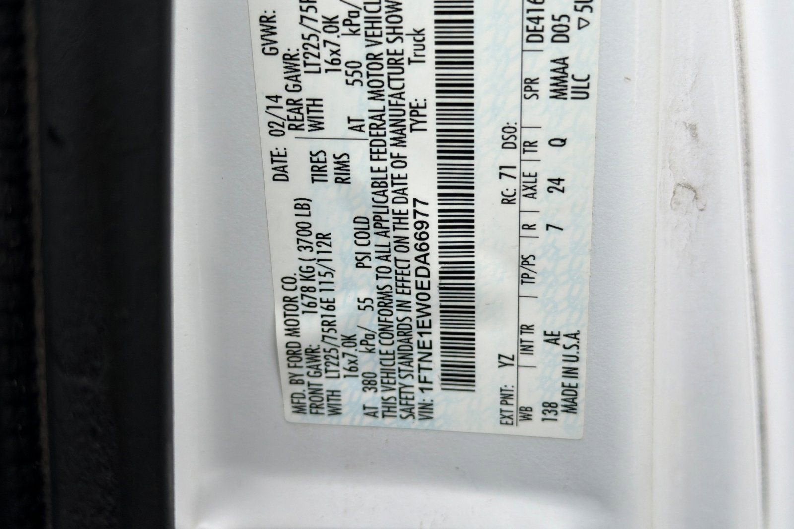 2014 Ford Econoline Cargo Van Commercial