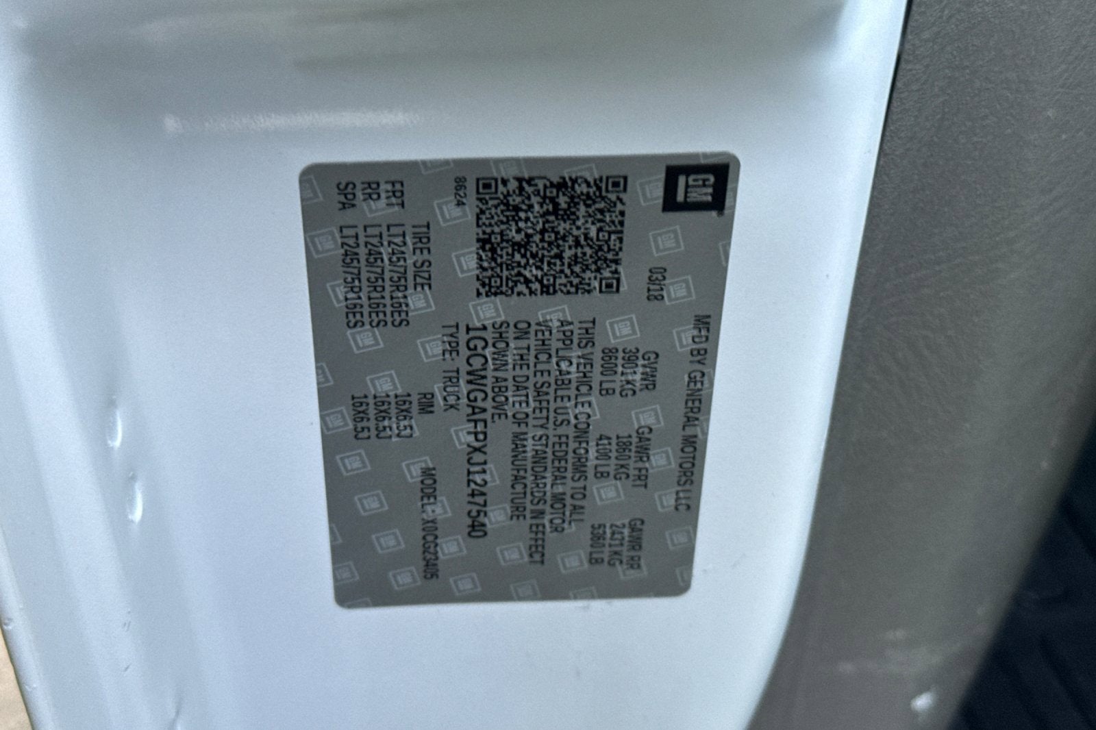 2018 Chevrolet Express Cargo 2500 2500 RWD 135"