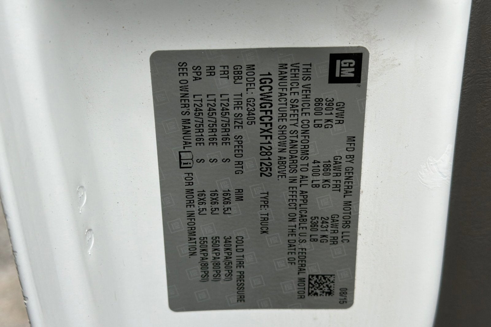 2015 Chevrolet Express Cargo 2500 2500 RWD 135"