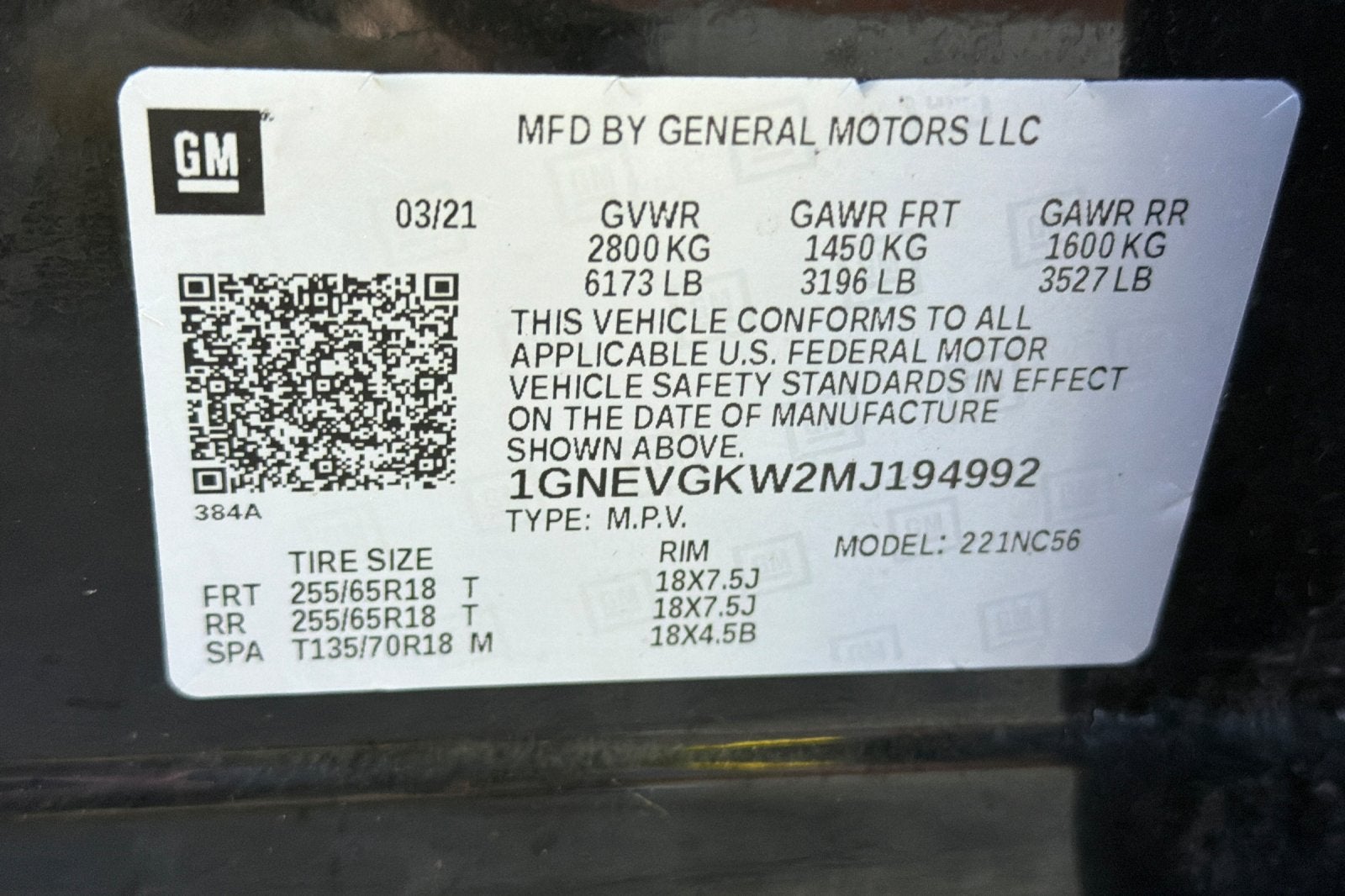 2021 Chevrolet Traverse LT Cloth