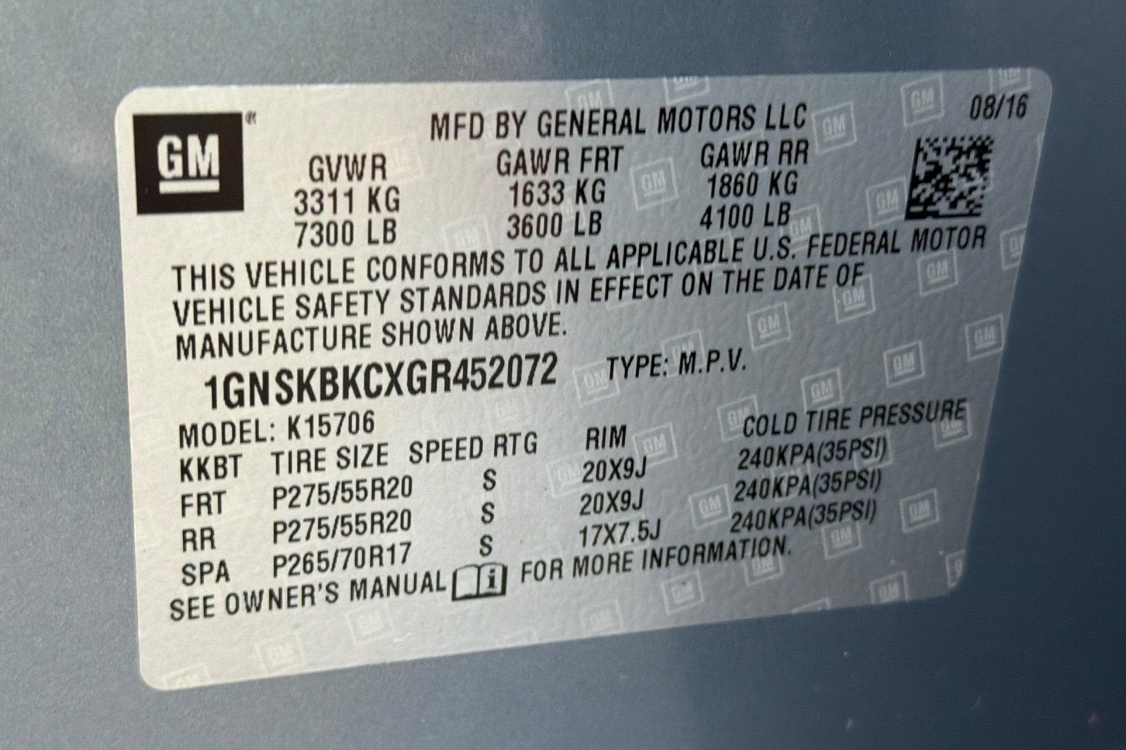 2016 Chevrolet Tahoe LT