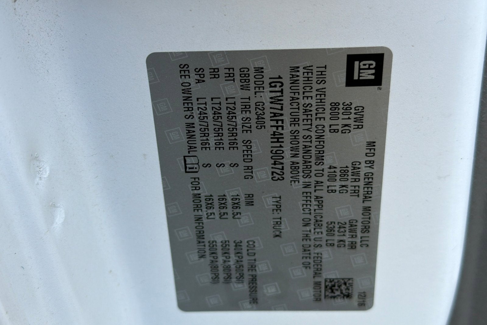 2017 GMC Savana Cargo 2500 VAN 2500 RWD 135"