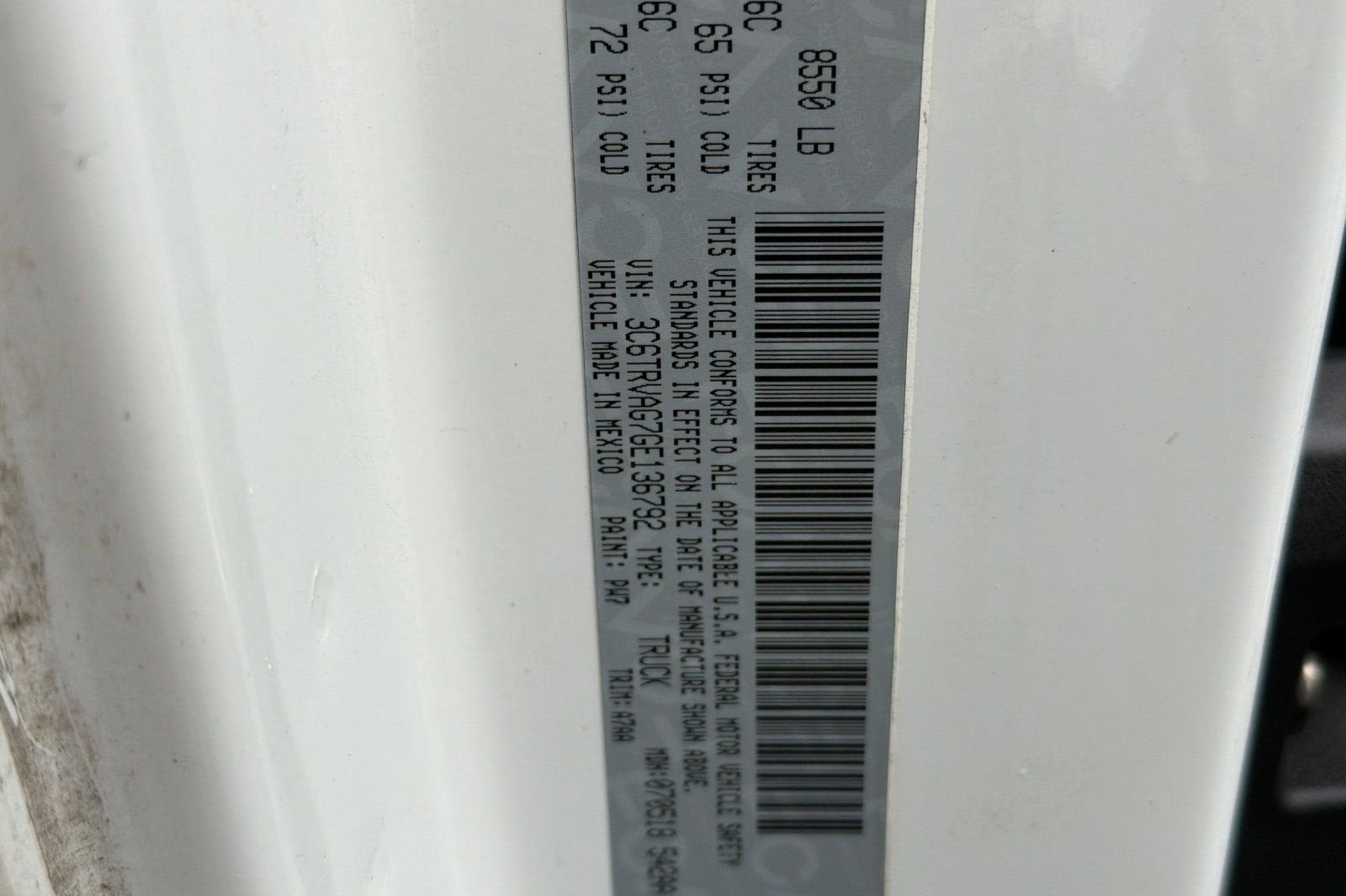 2016 RAM ProMaster Cargo Van 1500 LOW RF 136
