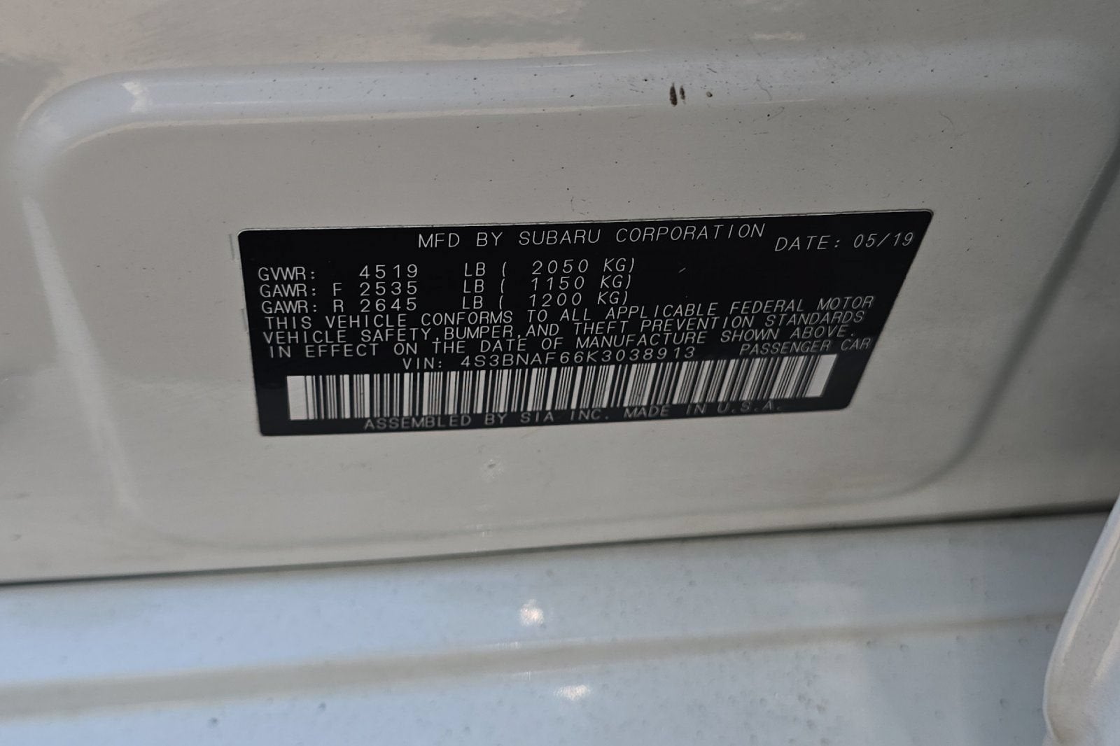 2019 Subaru Legacy Premium