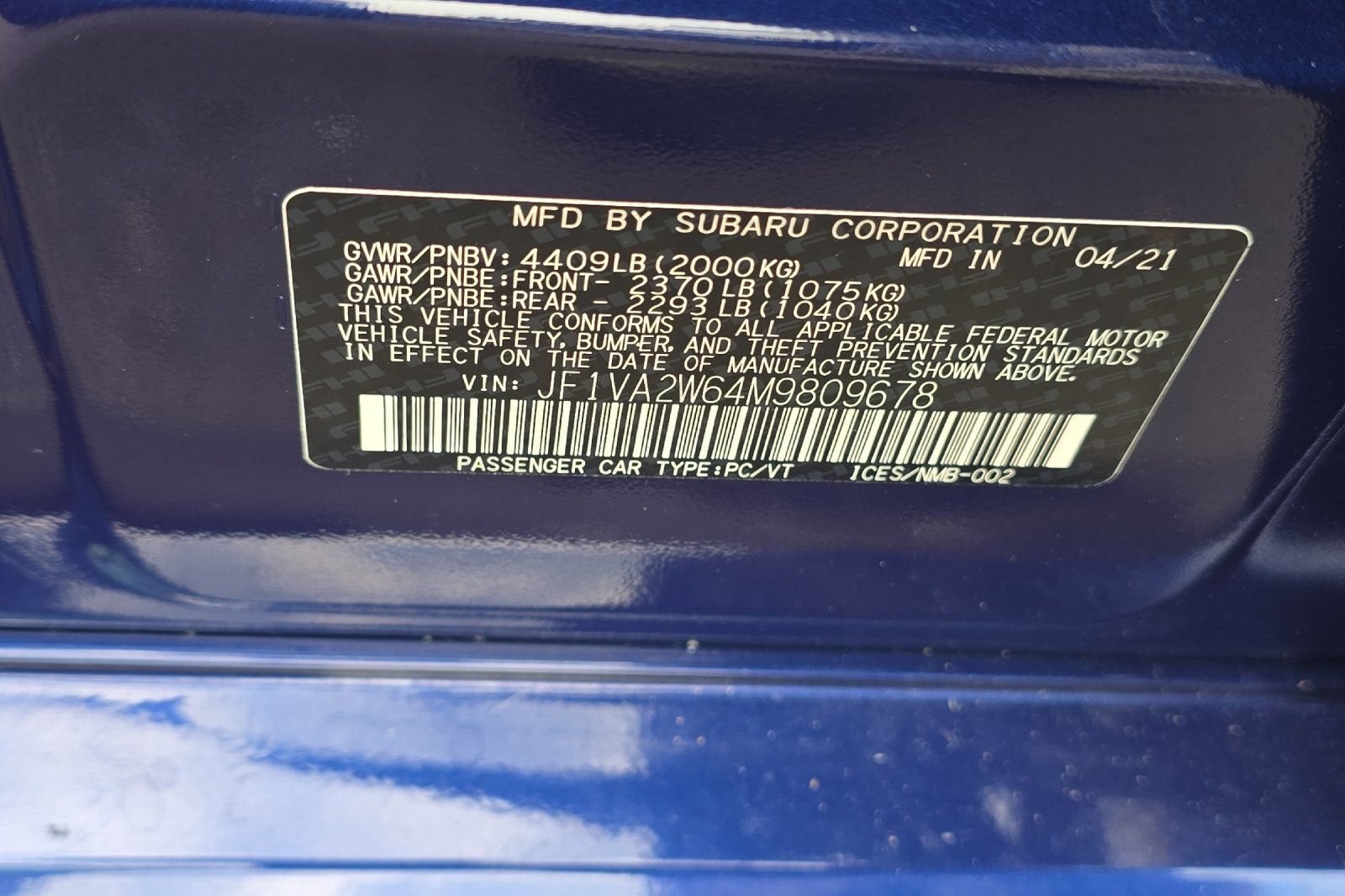 2021 Subaru WRX STI Limited