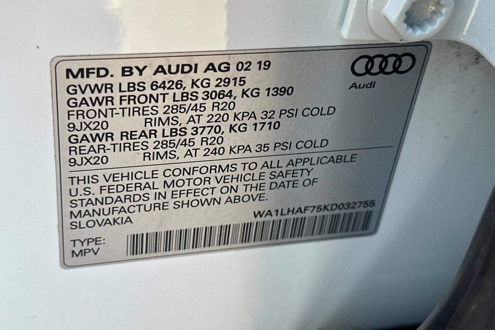2019 Audi Q7 Premium Plus