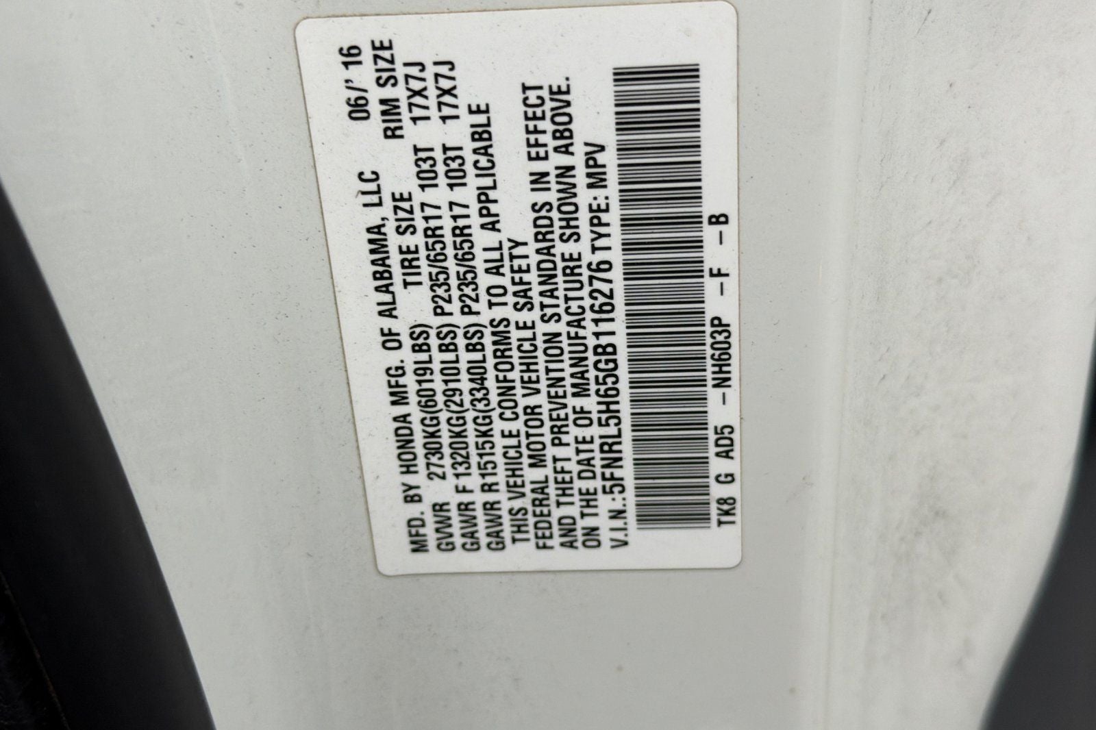 2016 Honda Odyssey EX-L - Reconstructed Title