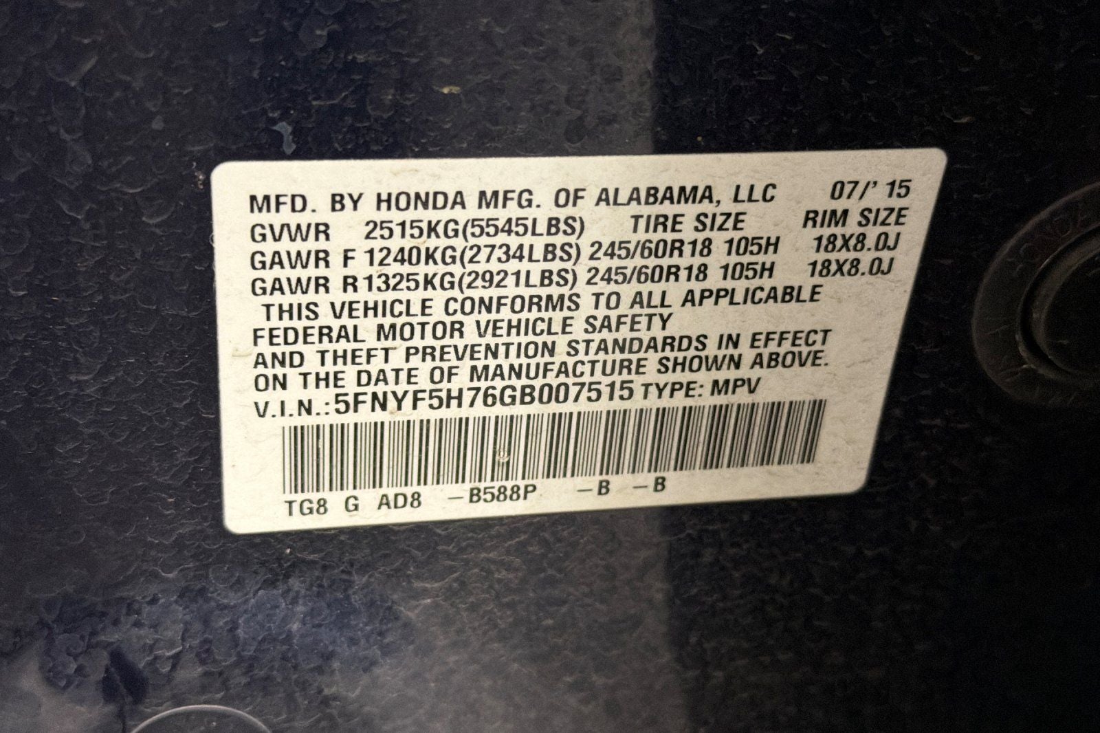 2016 Honda Pilot EX-L w/Navigation