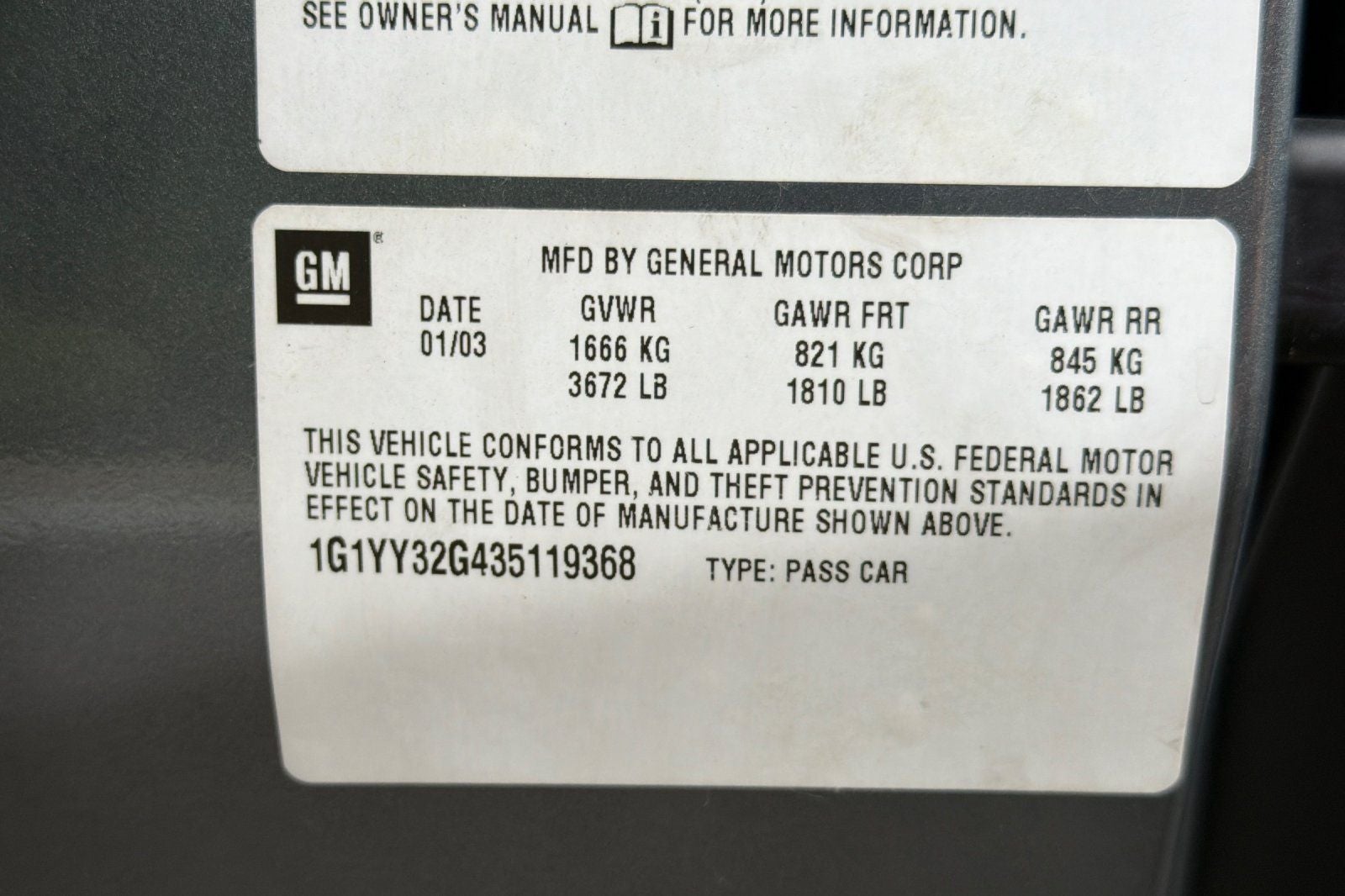 2003 Chevrolet Corvette Base