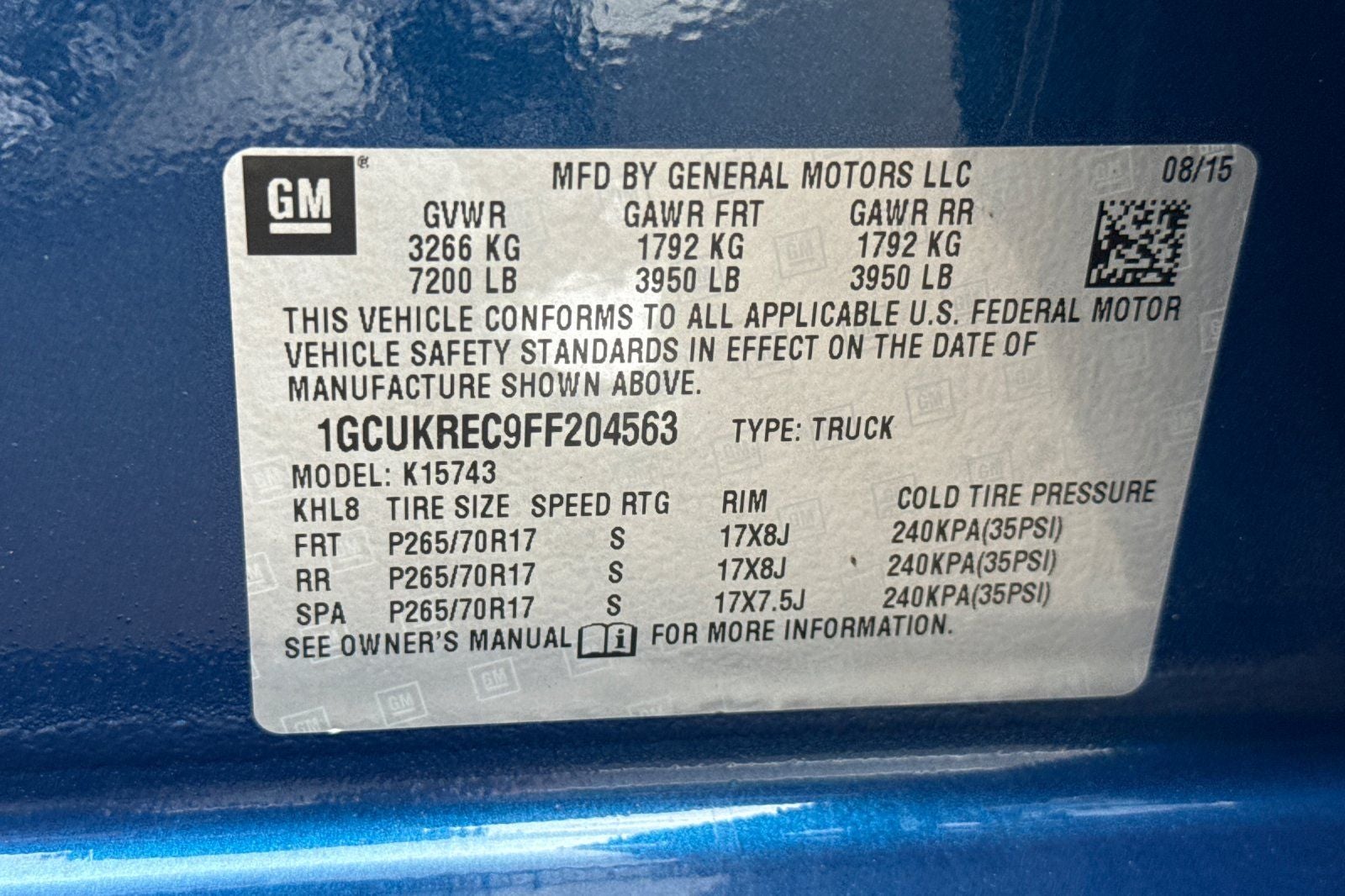 2015 Chevrolet Silverado 1500 LT LT1
