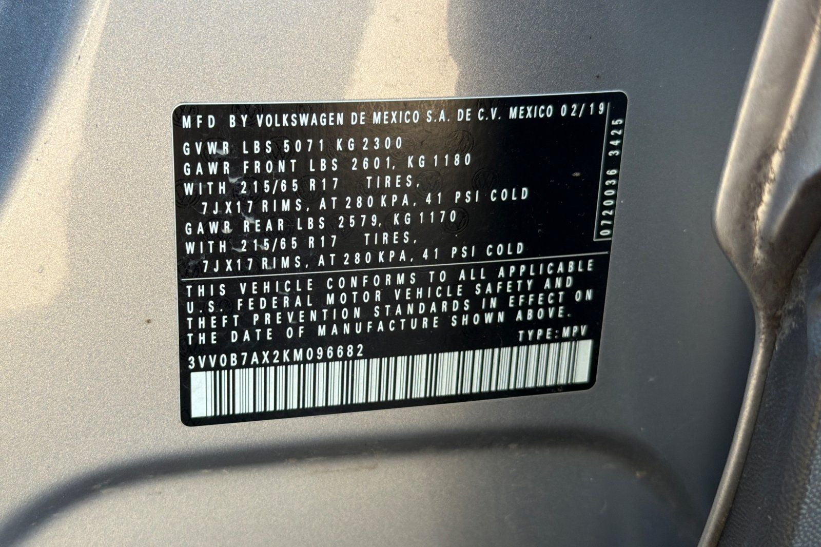 2019 Volkswagen Tiguan 2.0T S 4Motion