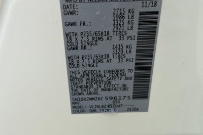 2019 Nissan Pathfinder S