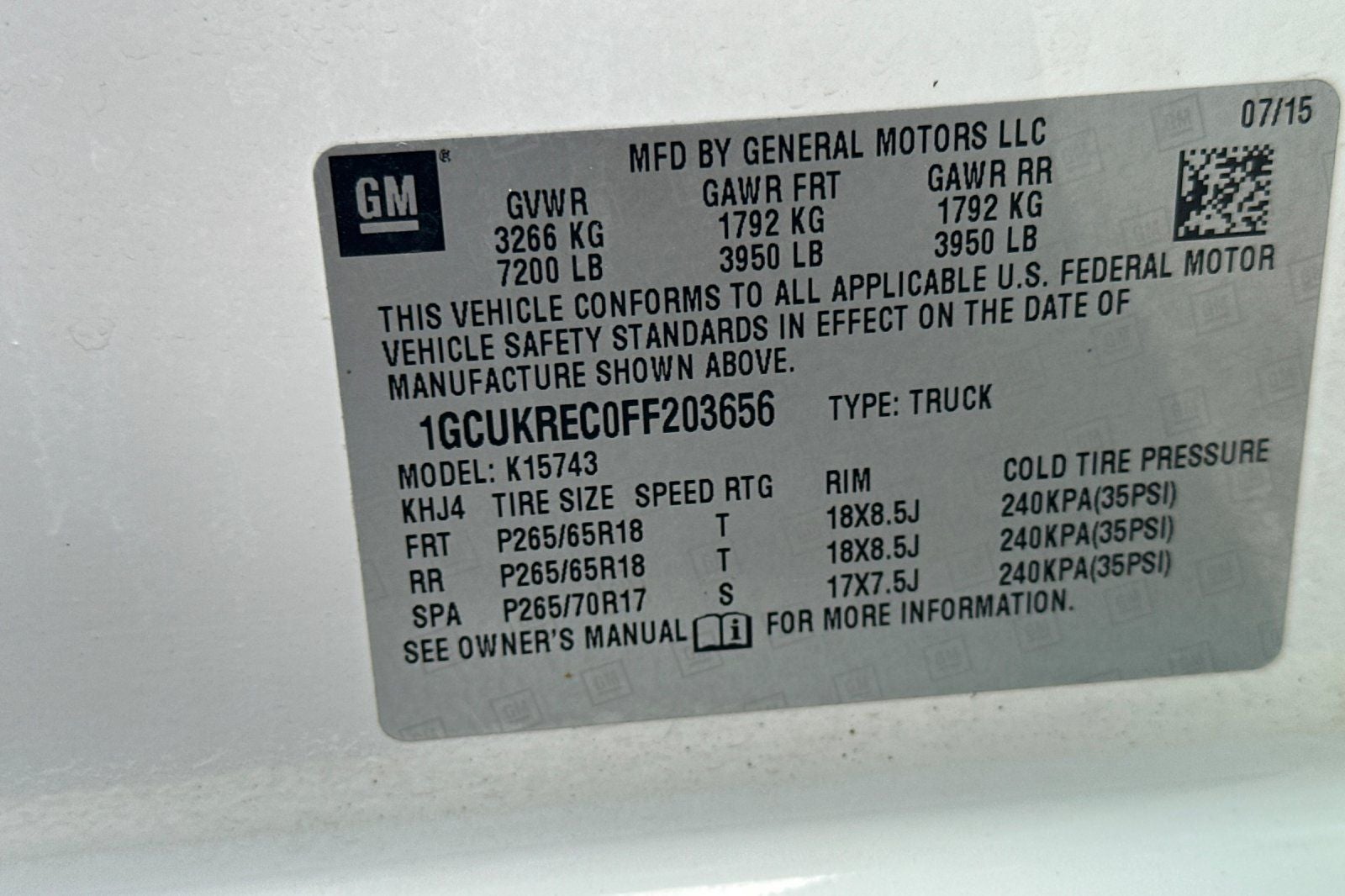 2015 Chevrolet Silverado 1500 LT LT1