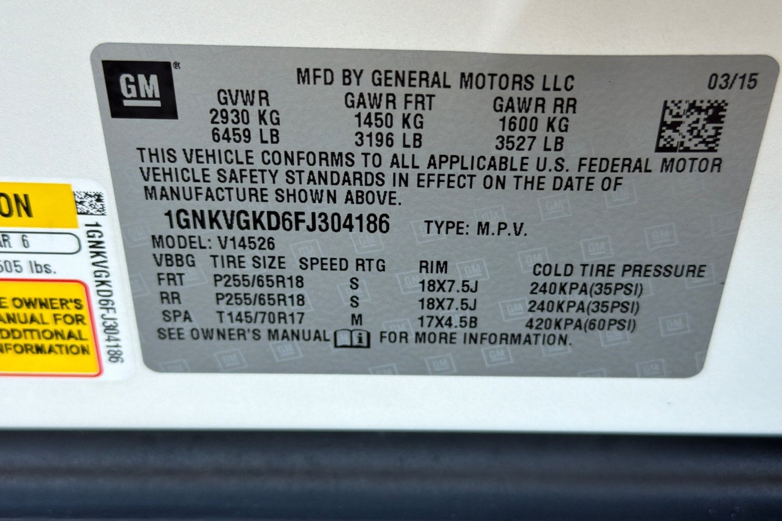 2015 Chevrolet Traverse LT 1LT