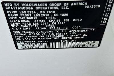2019 Volkswagen Atlas 3.6L V6 SE w/Technology