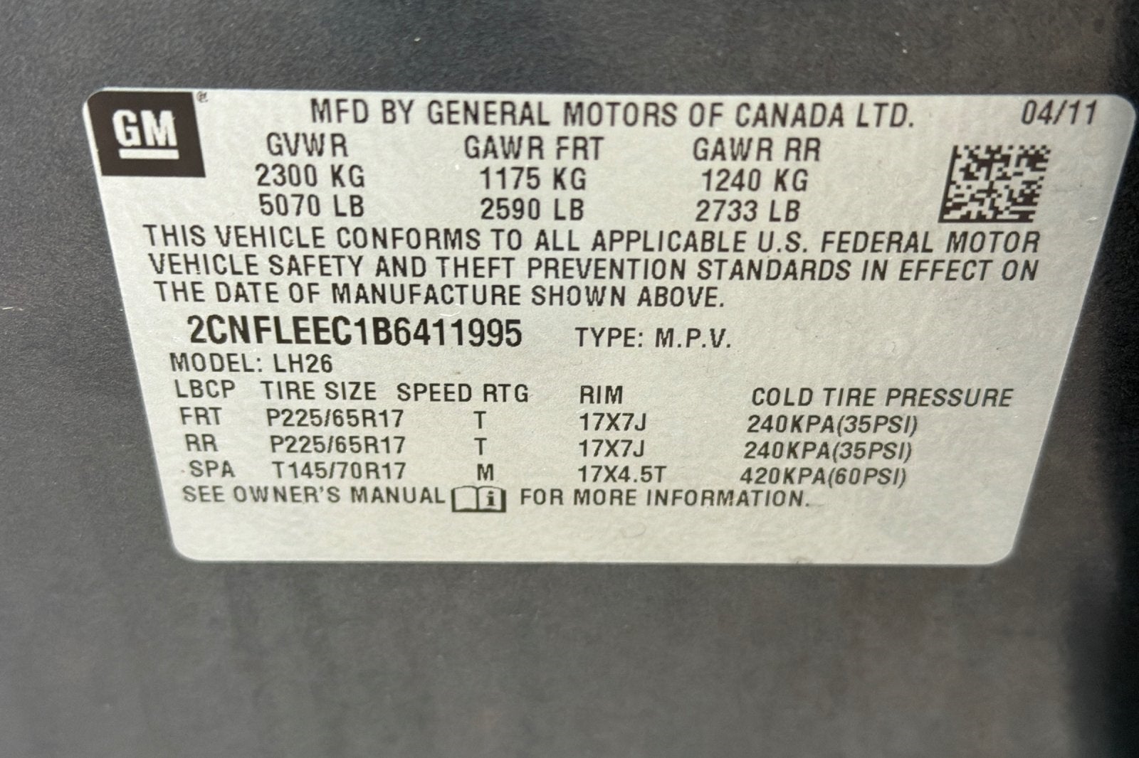 2011 Chevrolet Equinox LT 1LT