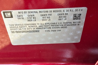 2017 Chevrolet Cruze LT