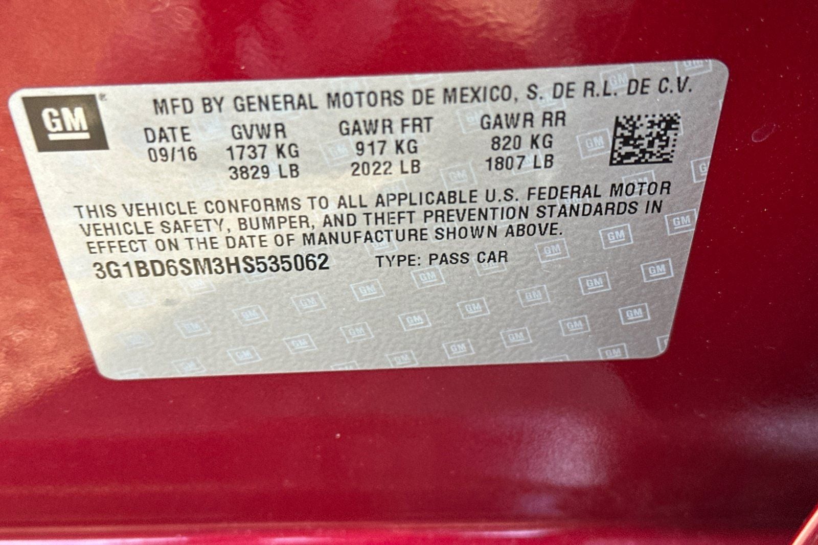 2017 Chevrolet Cruze LT