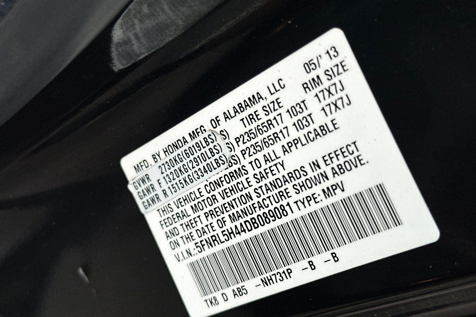 2013 Honda Odyssey EX