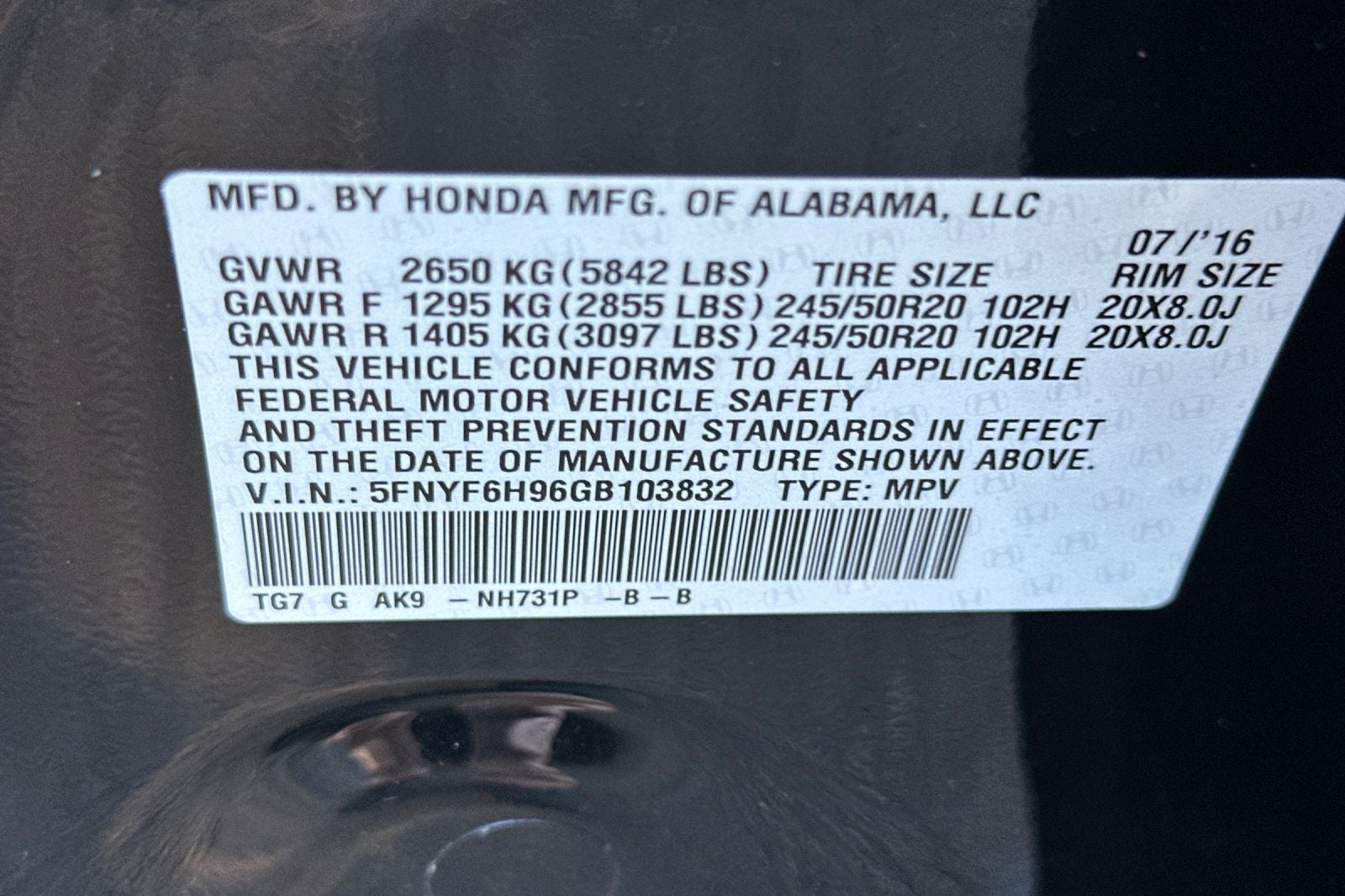 2016 Honda Pilot Touring