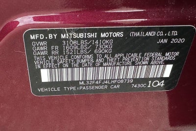 2020 Mitsubishi Mirage G4 LE