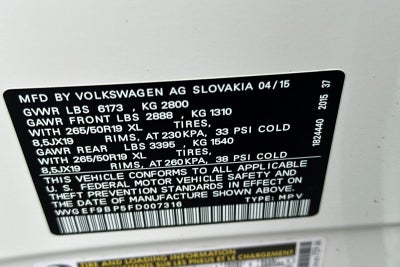 2015 Volkswagen Touareg V6 Lux 4Motion
