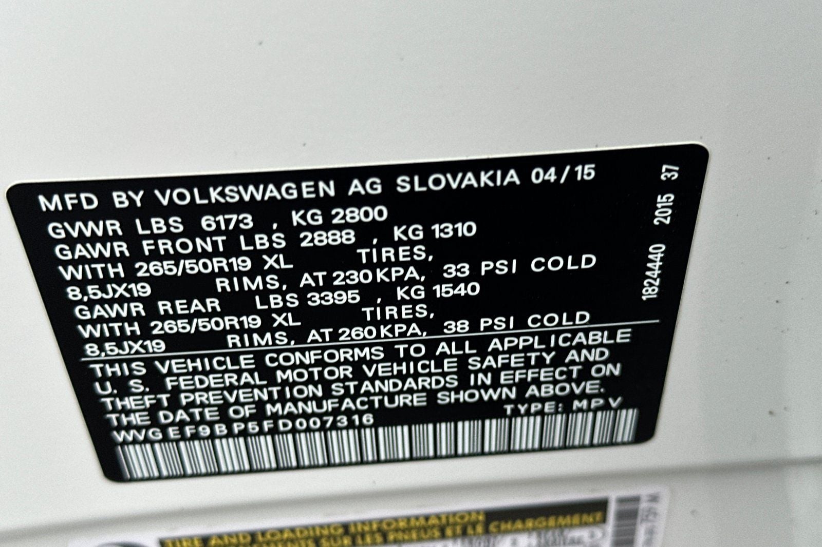 2015 Volkswagen Touareg V6 Lux 4Motion